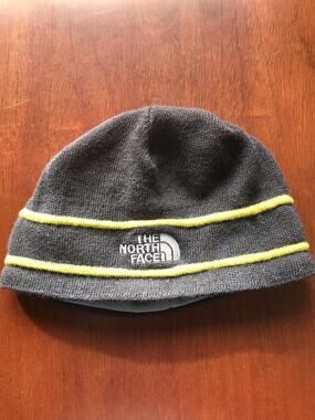 North Face Child's Beanie Black Yellow Hat One Size